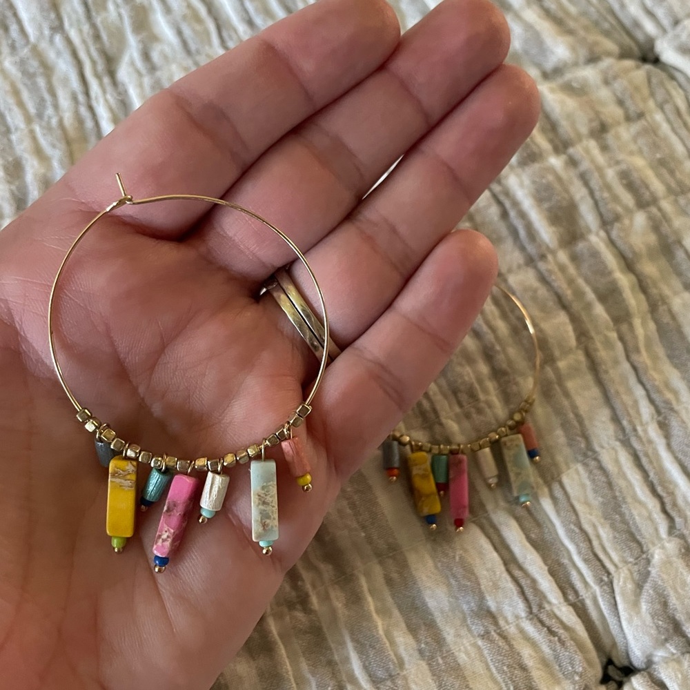 Colorful Beaded Hoop - Picture 2 of 2
